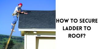 How to secure ladder to roof